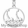 Zilveren hanger met collier van synchroonzwemmen. Zwemsters voeren een artistieke oefening uit in een zwembad. 
Mooi cadeau voor verjaardag of kerstmis.