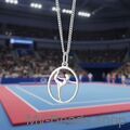 My-Beads Sterling Silver sport gift, pendant 441 "Gymnast on Floor"
Size: 18 mm
Material: 925 Sterling Silver
The perfect surprise for a gymnast.
Including a gift box
V.A.T. included

The perfect sports jewelry gift for a gymnast.

This sport jewelry article can be ordered in combination with a Sterling Silver Beveled Curb Chain/Necklace.
Silver beveled curb chain with lobster clasp. Made in Germany high quality.

In gymnastics, the floor refers to a specially prepared exercise surface, which is considered an apparatus. 
It is used by both male and female gymnasts. The event in gymnastics performed on floor is called floor exercise. The English abbreviation for the event in gymnastics scoring is FX.

A spring floor is used in all of gymnastics to provide more bounce, and also help prevent potential injuries to lower extremity joints of gymnasts due to the nature of the apparatus, which includes the repeated pounding required to train it. 

High-quality Gymnastics inspired gifts and merchandise. 
The best gift ideas for gymnasts.
The perfect surprise for a gymnast. 
Sports gift idea for: Christmas / Birthday / Competition
#MyBeadsSport #Gymnastics #ArtisticGymnastics #AG #Gymnast