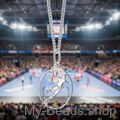 925 zilveren hanger handbal MB436