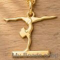 My-Beads - 330 - La Trave. Ciondolo in argento sterling 925 placcato d'oro a tema ginnastica artistica.