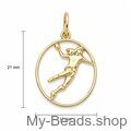Ciondolo pallamano My-Beads 336 placcato oro 19 mm