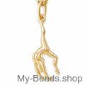 My-Beads - 338 - Ginnasta in ponte 3D. Ciondolo in argento sterling 925 placcato d'oro a tema ginnastica artistica. Collana/Pendente.