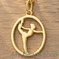 My-Beads - 341 - Corpo Libero. Ciondolo in argento sterling 925 placcato d'oro a tema ginnastica artistica.