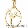 Ciondolo ginnastica Corpo Libero MB341 in argento 925 placcato oro da 18 mm