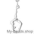 Zilveren hanger van een gymnaste die een handstand of bruggetje uitvoert tijdens gymnastiek wedstrijd. Hanger in 2-D. 
Mooi cadeau voor verjaardag of Kerstmis.
