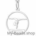 My-Beads - 443 - La Trave. Ciondolo in argento sterling 925 a tema ginnastica artistica.