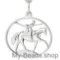 Ciondolo in argento raffigurante un volteggiatore equestre, che esegue un volteggio su un cavallo da volteggio. Esercizi di ginnastica acrobatica durante una competizione.
Un bellissimo regalo per un compleanno o Natale.