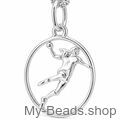 Ciondolo pallamano MB436 con giocatrice in argento sterling 925