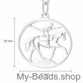 Silver pendant of a vaulter, equestrian vaulting on a vaulting horse. Acrobatic gymnastics exercises during a competition.
Beautiful gift for a birthday or Christmas.