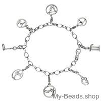 My-beads Charms Bracelet 

Material: 925 Sterling Silber

Silver beveled curb bracelet with lobster clasp. 

Made in Germany high quality.