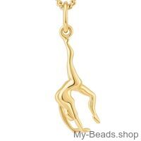 Vergoldeter Silberanhänger mit einer Turnerin im Handstand oder in der Brücke. 3D-Anhänger.
Wunderschönes Geschenk zum Geburtstag oder Wettkampf.