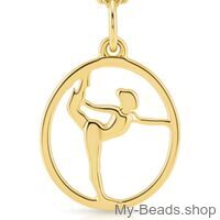 Gold-plated silver pendant of a gymnast performing a floor exercise during a competition.
Beautiful gift for a birthday or Christmas.
