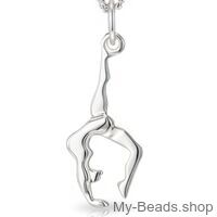 Silver pendant of a gymnast performing a handstand or bridge during a gymnastics competition. 2-D pendant.
Beautiful gift for a birthday or Christmas.