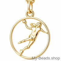Gold-plated handbalhanger MB336 met handbalspeelster