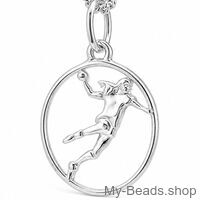 Ciondolo pallamano MB436 con giocatrice in argento sterling 925