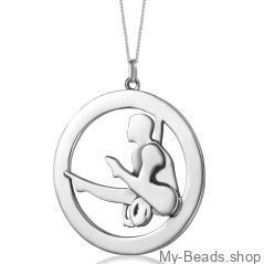 My-Beads Sterling Silver pendant 456 "Gymnastic Rings"
Size: 21 mm
Material: 925 Sterling Silver
Including a gift box
V.A.T. included
Sterling Silver pendant, "Gymnastic Rings" 
Perfect sport jewelry gift for a gymnast.