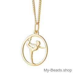 My-Beads Silber Sport Anhänger Turnen 341 "Bodenturnerin" Gold Plated
Größe: 18 mm
Material: 925er Sterling Silber, Gold Plated.
Artikel kommt mit Geschenkverpackung.
Preise inkl. MwSt.

Silber Sportschmuck Anhänger, "Bodenturnerin". Silber Sportmotiven Turnen / Gymnastik.
Gerätturnen / Kunstturnen / Geräteturnen.

Als Bodenturnen bezeichnet man eine Turndisziplin.
Während der Kür muss die gesamte Fläche beturnt werden, und zwar vor allem mit akrobatischen Elementen,
also Überschlägen oder Salti (vorwärts und rückwärts), von denen keines mehr als einmal wiederholt werden darf.
Die Frauen müssen hingegen auch gymnastische Sprünge und Drehungen zeigen.
Die Übung als Kombination von akrobatischen Reihen, Verbindungsteilen und gymnastischen Elementen muss in
einem harmonischen Rhythmus als Wechsel von schnellen und langsamen Passagen geturnt werden.
Tolle geschenkidee für Gymnastik,  Turnerin,  Trainerinnen oder Trainer.

#MyBeadsSport #Gymnastik #Gerätturnen #Kunstturnen
Geschenkidee: Weihnachten, Geburtstag, Wettkämpfe & Wettbewerbe.