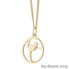 My-Beads Silber Sport Anhänger Turnen 341 "Bodenturnerin" Gold Plated
Größe: 18 mm
Material: 925er Sterling Silber, Gold Plated.
Artikel kommt mit Geschenkverpackung.
Preise inkl. MwSt.

Silber Sportschmuck Anhänger, "Bodenturnerin". Silber Sportmotiven Turnen / Gymnastik.
Gerätturnen / Kunstturnen / Geräteturnen.

Als Bodenturnen bezeichnet man eine Turndisziplin.
Während der Kür muss die gesamte Fläche beturnt werden, und zwar vor allem mit akrobatischen Elementen,
also Überschlägen oder Salti (vorwärts und rückwärts), von denen keines mehr als einmal wiederholt werden darf.
Die Frauen müssen hingegen auch gymnastische Sprünge und Drehungen zeigen.
Die Übung als Kombination von akrobatischen Reihen, Verbindungsteilen und gymnastischen Elementen muss in
einem harmonischen Rhythmus als Wechsel von schnellen und langsamen Passagen geturnt werden.
Tolle geschenkidee für Gymnastik,  Turnerin,  Trainerinnen oder Trainer.

#MyBeadsSport #Gymnastik #Gerätturnen #Kunstturnen
Geschenkidee: Weihnachten, Geburtstag, Wettkämpfe & Wettbewerbe.