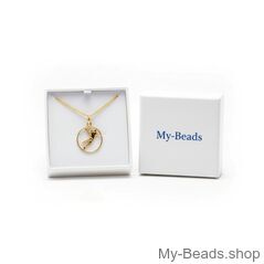 Gold-plated handbalhanger MB336 in My-Beads cadeauverpakking