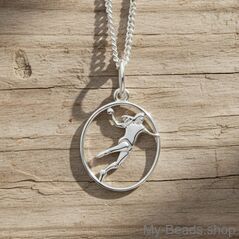 Zilveren handbalhanger MB436 met zilveren collier