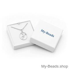 Zilveren hanger handbal MB436 in My-Beads cadeauverpakking