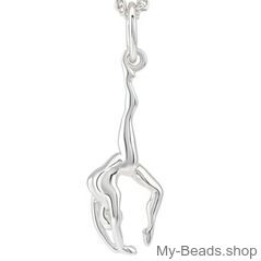 Silberner Anhänger mit einer Turnerin in Handstand- oder Brückenposition während eines Wettkampfs. 3D-Anhänger.
Wunderschönes Geschenk zum Geburtstag oder Wettkampf.