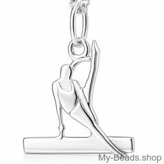 Silver pendant of a gymnast performing a pommel horse exercise during an artistic gymnastics competition.
Beautiful gift for a birthday or Christmas.