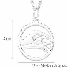 My-Beads Sterling Silver sport pendant 480 "Freestyle Swimming / Front Crawl"
Size: 18 mm
Material: 925 Sterling Silver
Including a gift box
V.A.T. included
Sterling Silver pendant, "Freestyle Swimming / Front Crawl"

Perfect sport jewelry gift.

​Birthday / Christmas / Competition

This sport jewelry article can be ordered in combination with a Sterling Silver Beveled Curb Chain/Necklace.
Silver beveled curb chain with lobster clasp. Made in Germany high quality.

#MyBeadsSport #Swimming #Sport