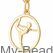 My-Beads - 341 - Corpo Libero. Ciondolo in argento sterling 925 placcato d'oro a tema ginnastica artistica.