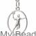 Zilveren badminton hanger MB428 van 925 sterling zilver met vrouwelijke badmintonspeler, racket en shuttle