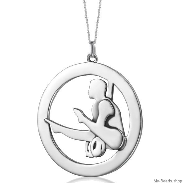 My-Beads Sterling Silver pendant 456 "Gymnastic Rings"
Size: 21 mm
Material: 925 Sterling Silver
Including a gift box
V.A.T. included
Sterling Silver pendant, "Gymnastic Rings" 
Perfect sport jewelry gift for a gymnast.
