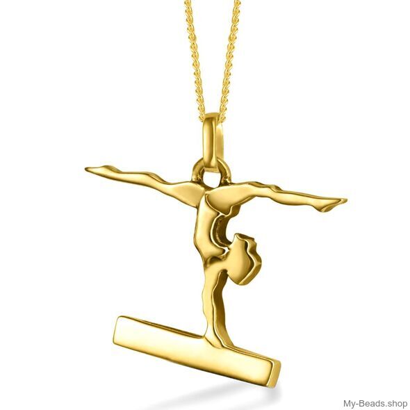 My-Beads Sterling Silver gift, pendant "Gymnast Balance Beam" Gold Plated

Size: 17 mm
Material: Gold Plated 925 Sterling Silver
Including a gift box
V.A.T. included
Perfect sport jewelry gift for a gymnast.
Artistic gymnastics / AG.

If you have a gymnast on your Christmas list, My-Beads gifts are the way to go! Whether you are looking 
for gymnast gifts for Christmas or gymnast gifts for girls or guys on their birthdays.
This sport jewelry article can be ordered in combination with a Gold Plated Sterling Silver Beveled Curb Chain/Necklace.
Silver beveled curb chain with lobster clasp. Made in Germany high quality.