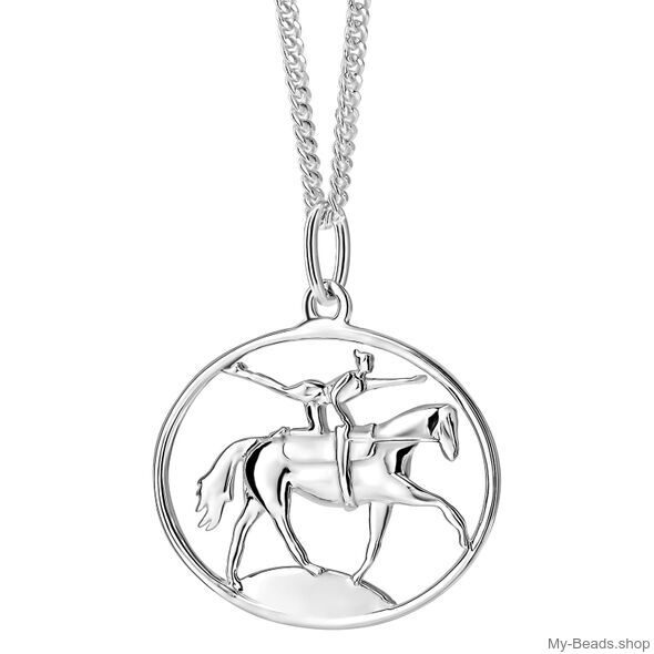 Silver pendant of a vaulter, equestrian vaulting on a vaulting horse. Acrobatic gymnastics exercises during a competition.
Beautiful gift for a birthday or Christmas.