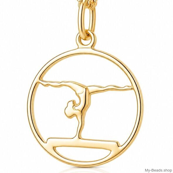 Ciondolo ginnastica trave spaccata verticale placcato oro My-Beads 343