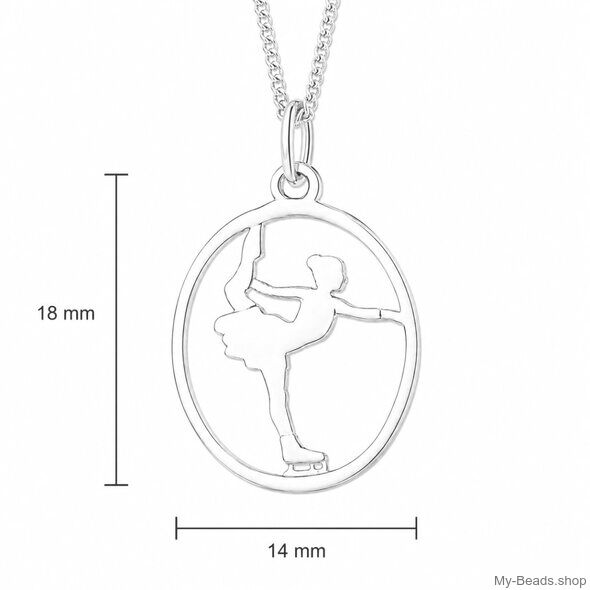 Dimensioni ciondolo Pattinaggio Artistico MB444 da 18 mm