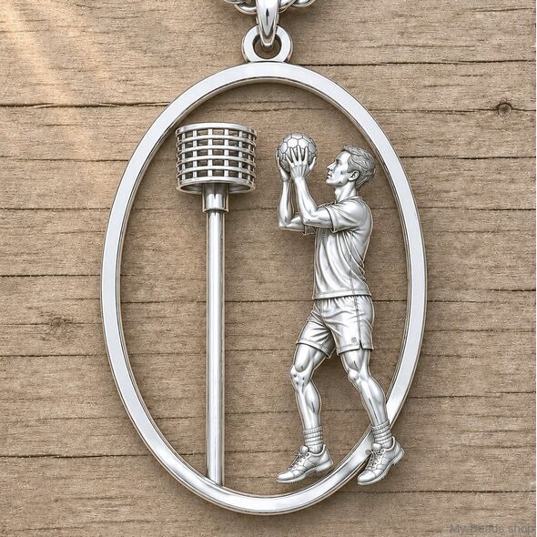 Zilveren hanger korfbal.
Silber Anhänger Korfball.
Sterling silver pendant Korfball.
Ciondolo in argento Korfball.