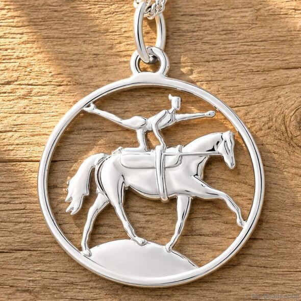 My-Beads - 457 - Il Volteggio. Ciondolo in argento sterling 925 a tema volteggio equestre.