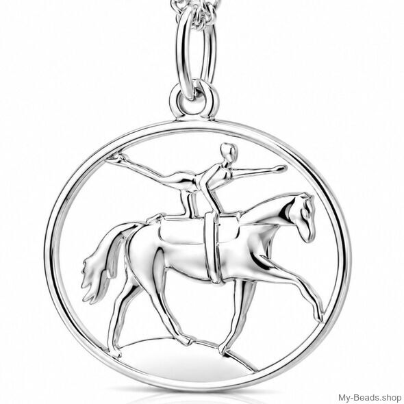 My-Beads - 457 - Il Volteggio. Ciondolo in argento sterling 925 a tema volteggio equestre.