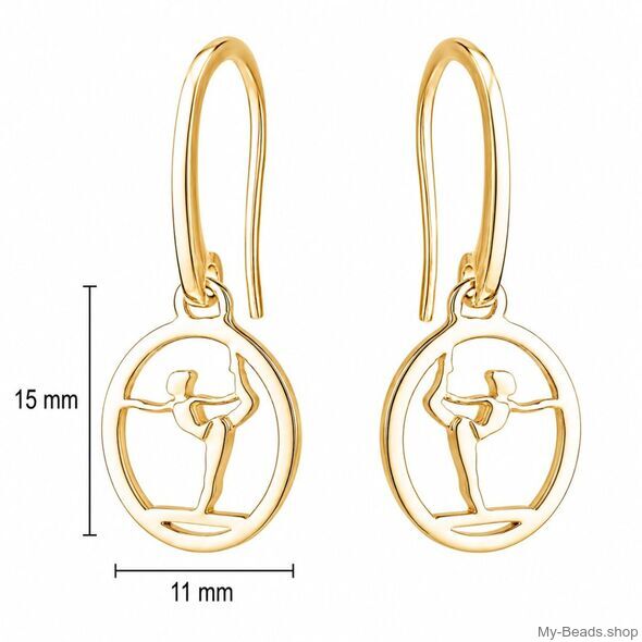 Dimensioni orecchini ginnastica Corpo Libero MB941 da 15 mm