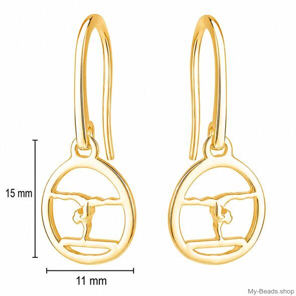 Dimensioni orecchini ginnastica Trave MB943 da 15 mm