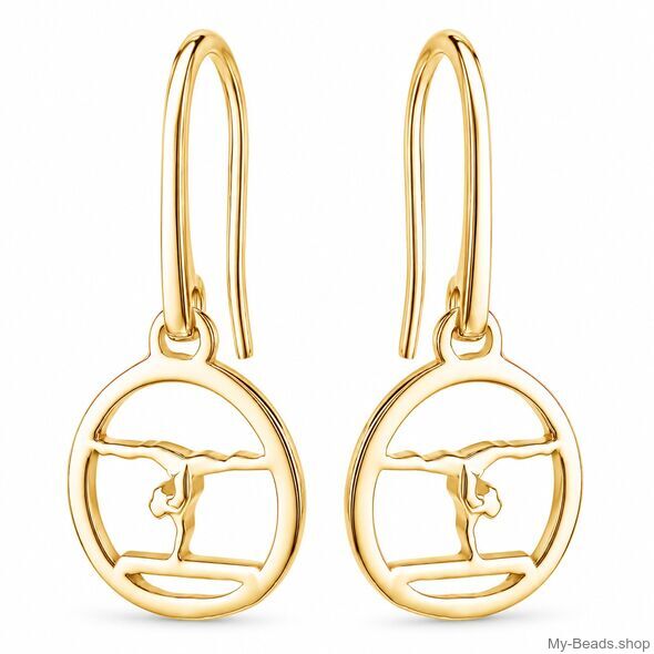 Orecchini pendenti ginnastica Trave MB943 placcati oro da 15 mm