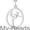 Silver necklace with a silver pendant depicting a cut-out silhouette of a gymnast in a standing split.
Gift idea Christmas Birthday