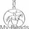 Sterling silver equestrian vaulting pendant MB457 vaulter on horse